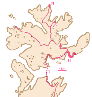 mapka pjezdu na Nordkapp