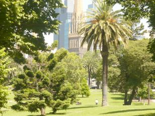 Melbourne - park v blízkosti katedrály sv.Patrika